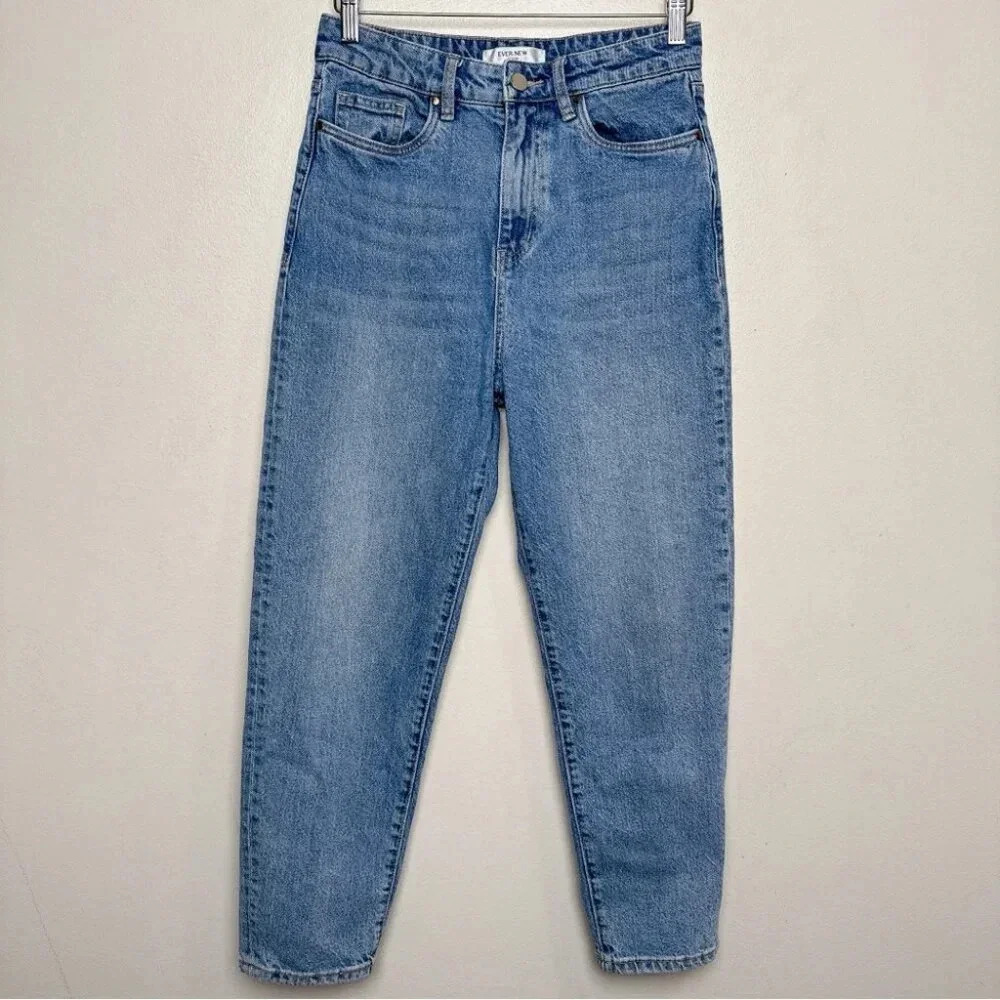 Ever  New Womens 6 Denim Effy Barrell Relaxed Leg Jeans Medium Wash - Picture 2 of 14